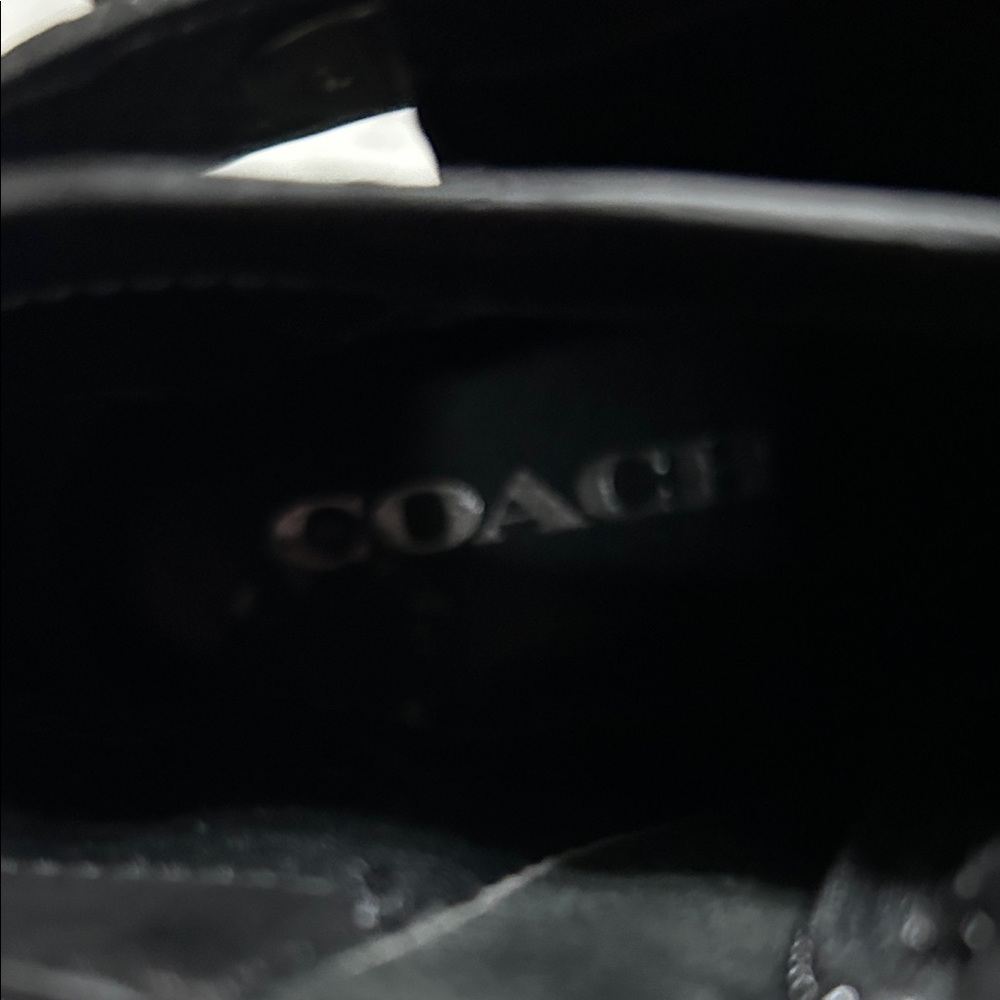 Coach Black Ankle Booties with Textured Strap - Picture 3 of 3